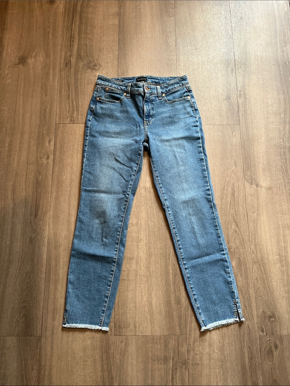 Classic Blue Women’s Jeans with Frayed Hem - Talbots